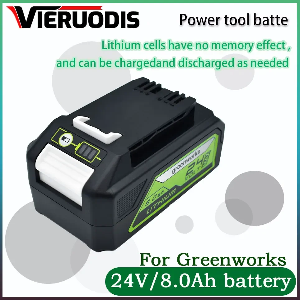 

For Greenworks Battery 24V 8.0AH Greenworks Lithium Ion Battery (Greenworks Battery) The product is 100% brand new