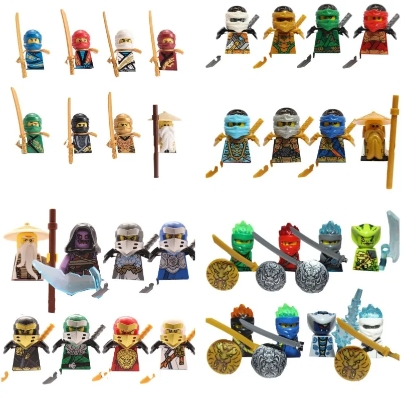 104 PCS ninja building block doll set, assembled role action doll DIY building block doll toy boy birthday gift. view 3