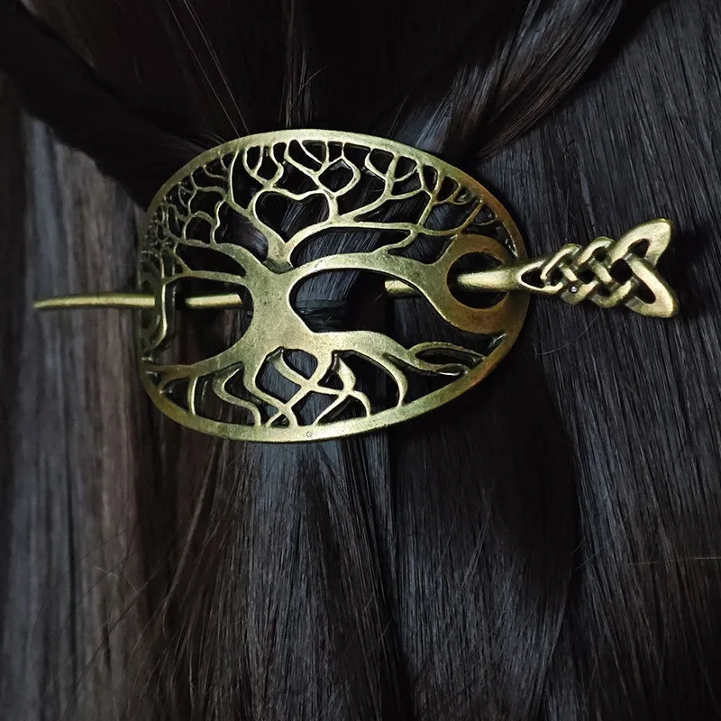 Classical Viking Tree of Life Hair Clip Celtic Knot Complex Branch Design Valentine's Day Birthday Gift Women's Hair Accessories image 2