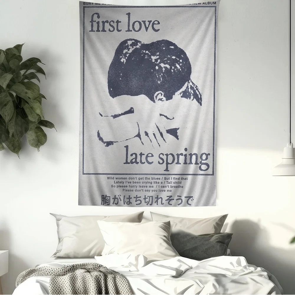 First Love Late Spring Mitski Chart Tapestry Bohemian Wall Tapestries Mandala Wall Art Decor