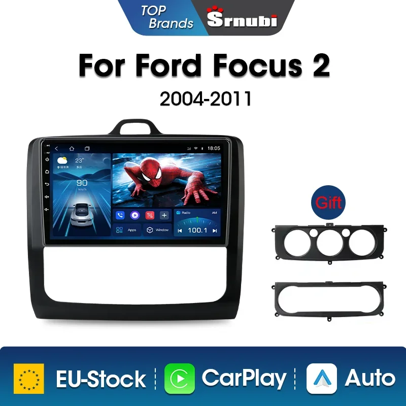 Srnubi Carplay 4G 2 Din Android Car Radio for Ford Focus 2 2004-2011 Exi AT Auto Multimedia Player Navigation GPS Head Unit