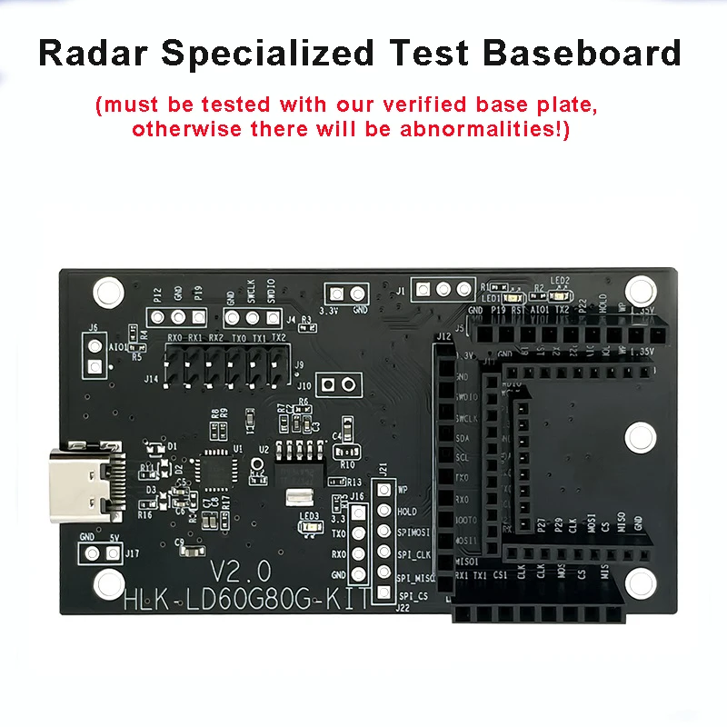 New 60GHz FMCW HLK-LD6002 Real-time Monitoring Human Respiratory Heart Rate Detection Radar Module 600mA 3.3V 1.5m  ISM 2T2R PCB