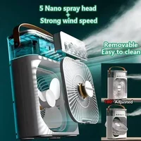 Nouveau 3 en 1 ventilateur Portable climatiseur ménage Mini refroidisseur d'air LED veilleuse humidificateur réglage de l'air ventilateur bureau maison ventilateur 4
