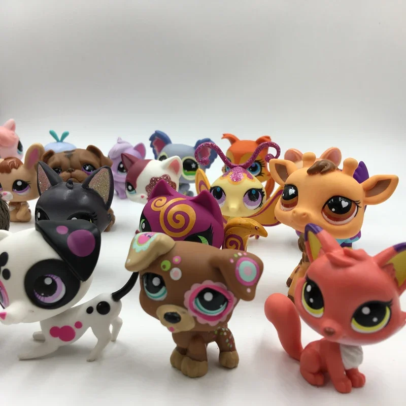 Rare pet 10pcs/lot littlest pet shop toy Cute Stands Cat Dog Rare Original Figure Bobble head toy Kitten Collie Spaniel lps