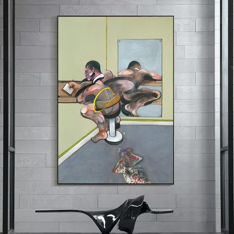 الفنان فرانسيس بيكون الشهير المذهل المشارك قماش اللوحة مجردة جدار صور لغرفة المعيشة جدار ديكور فني للمنزل Cuadr #4