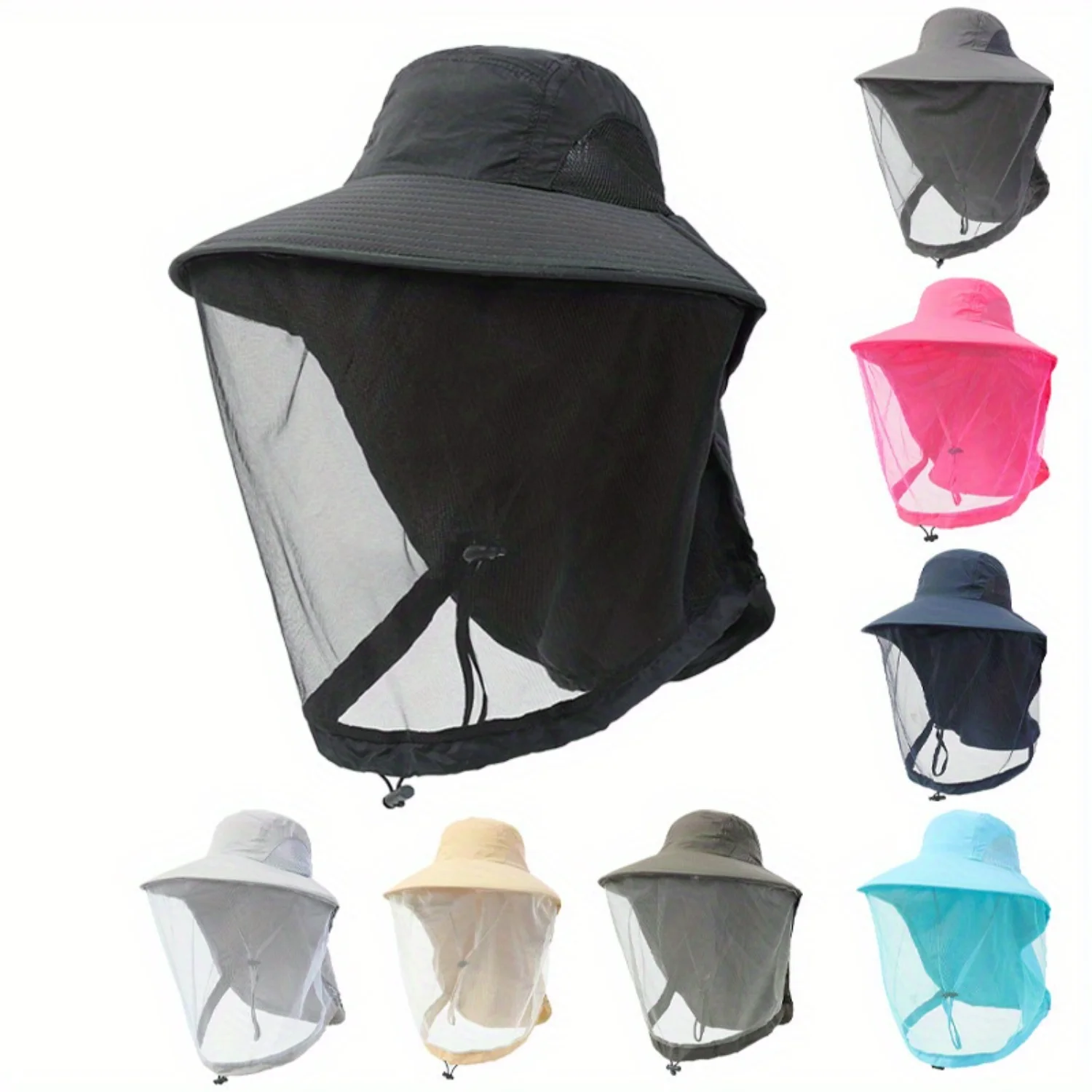 

Spring/Summer Outdoor Anti-Mosquito Hat for Men - Fishing Hat with Face Cover, Sunshade, Breathable Mesh Mask - Night Fishing, I