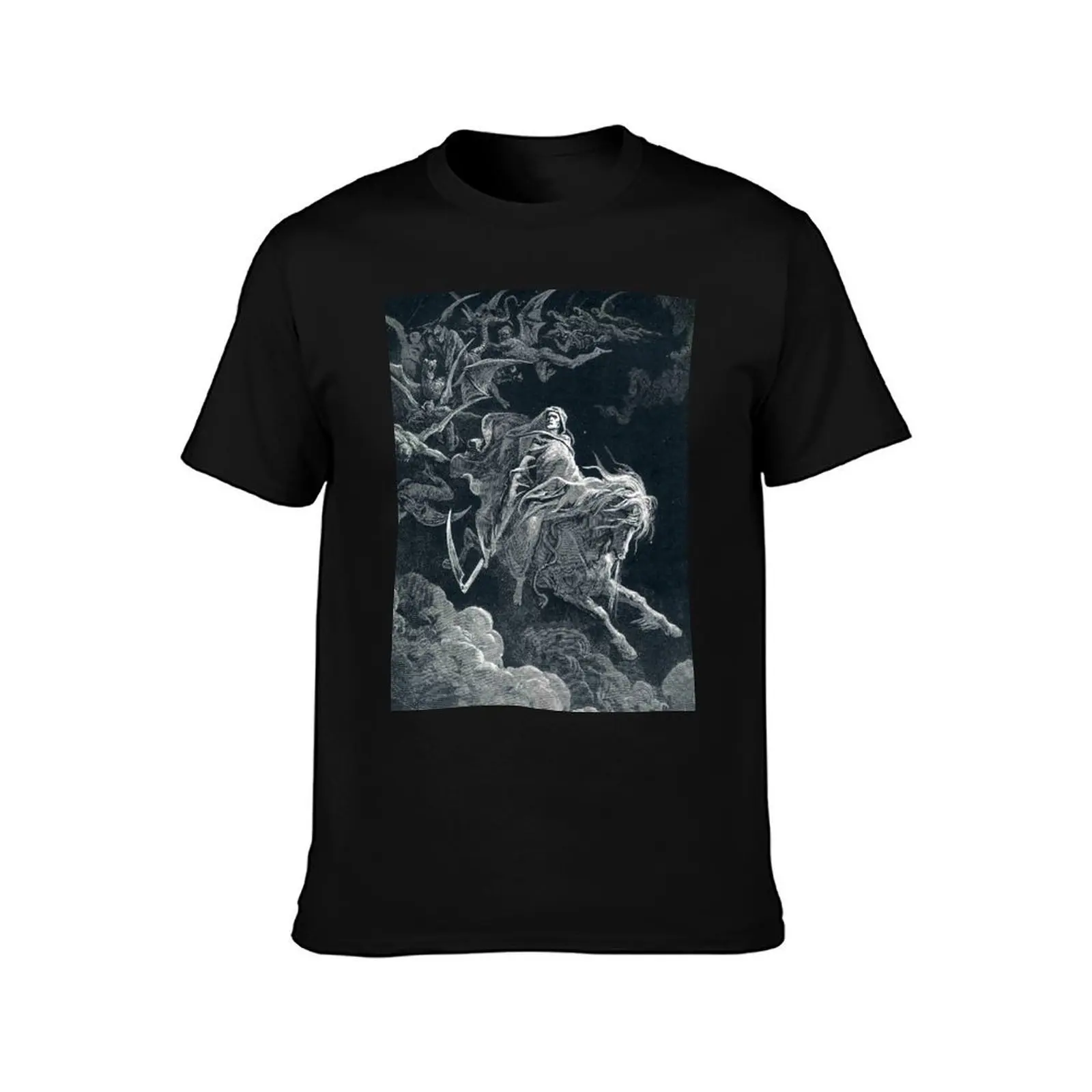 The Vision of Death by Gustave Doré T-Shirt, Summer Casual Cotton Tee, Oversized Streetwear Tops, Vintage Graphic Print