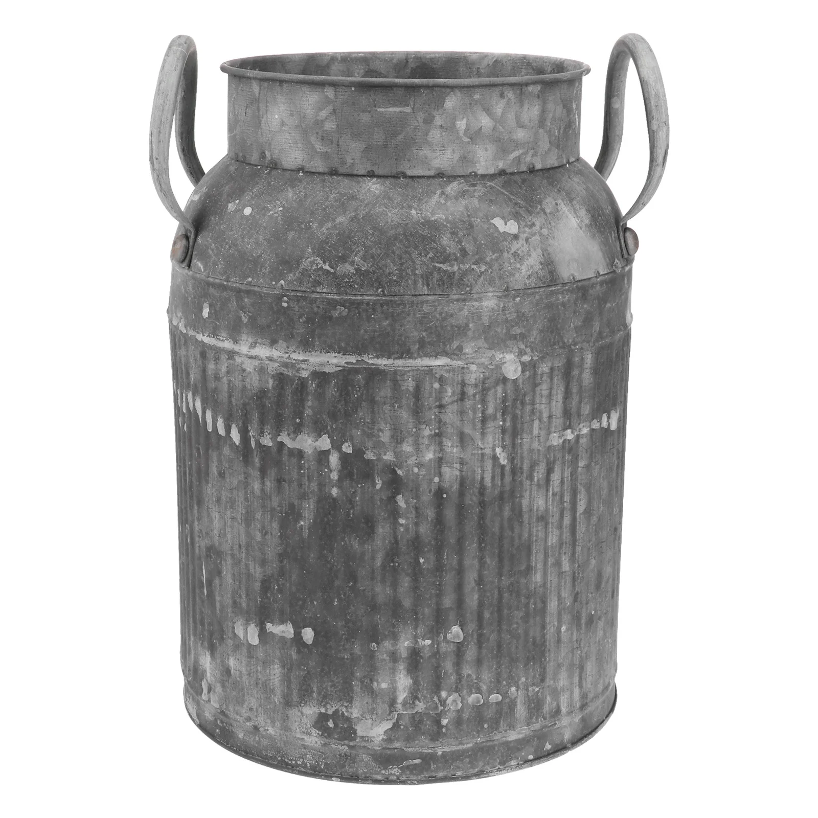 Maceta de lata de leche Vintage, soporte de Metal Retro para plantas, decoración del hogar, mesa de oficina, centro de mesa, contenedor de cubo de flores, 1 ud.