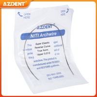 2pcs/Pack AZDENT Dental Orthodontic Reverse Curve Round Rectangular Arch Wires True Form Super Elastic NITI Alloy