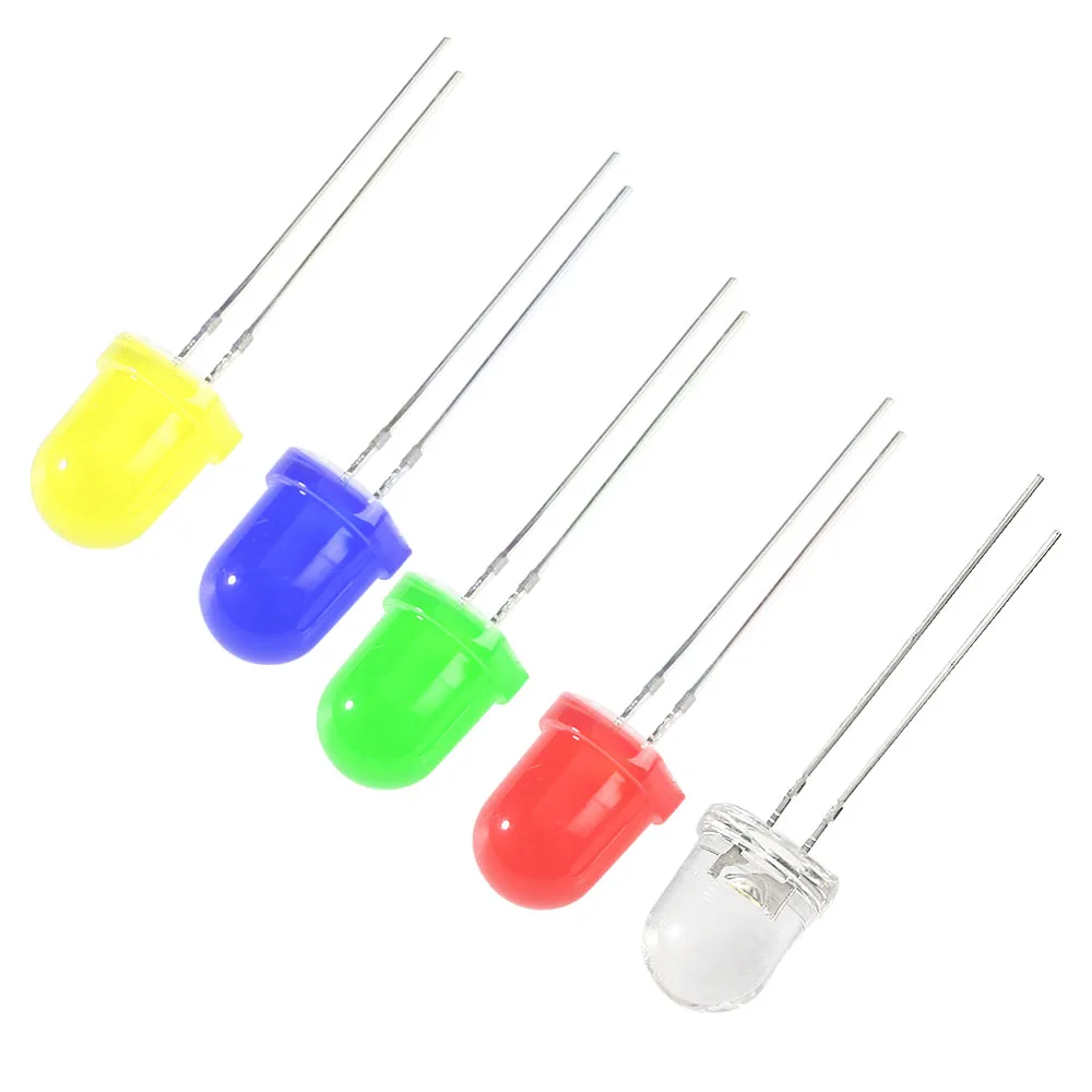 10-50pcs F8 LED Diode 8mm Light Lamp Emitting Diodes Kit White/Yellow/Green/Red/Blue 2- 3.2V