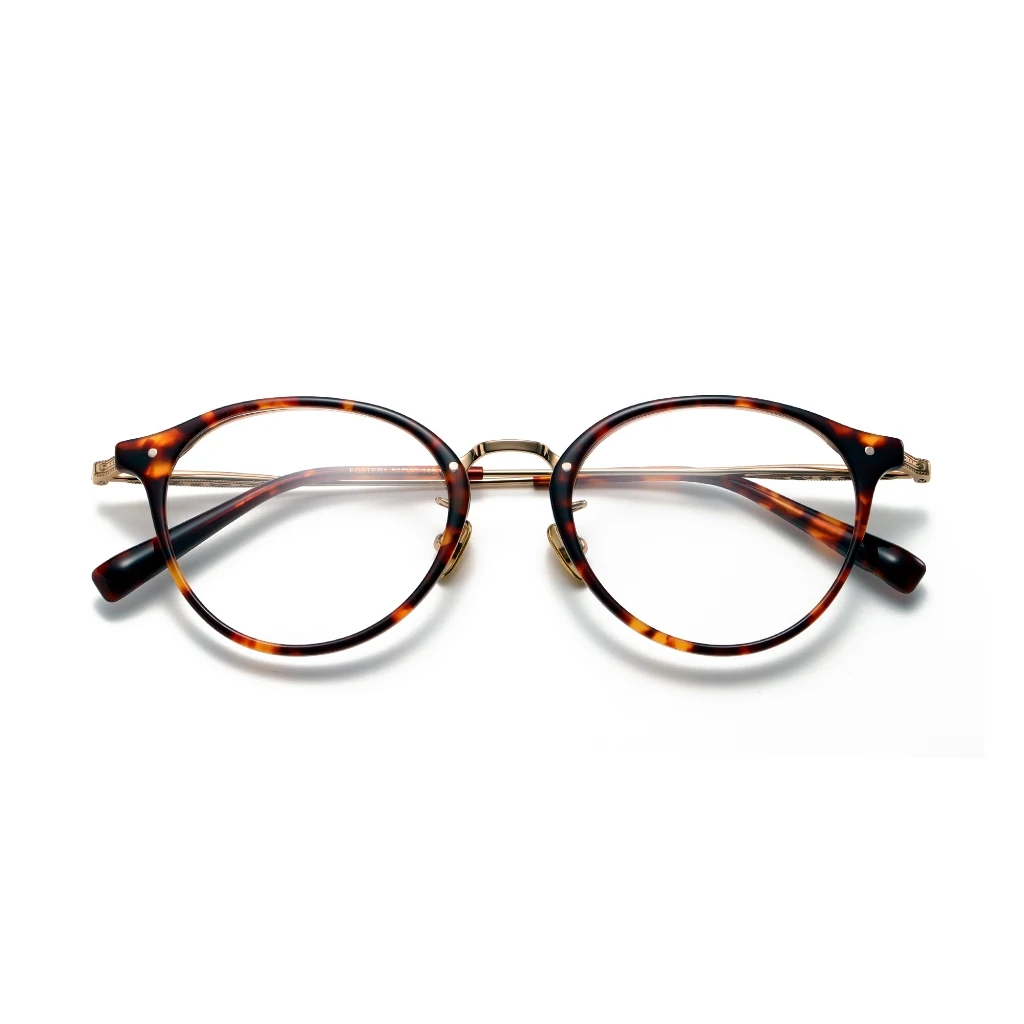 Japanese Retro Boston-Shaped  Frame Optical eyelasses Titanium and Acetate  Combination Frame for Men Women EYEVAN Design acosta