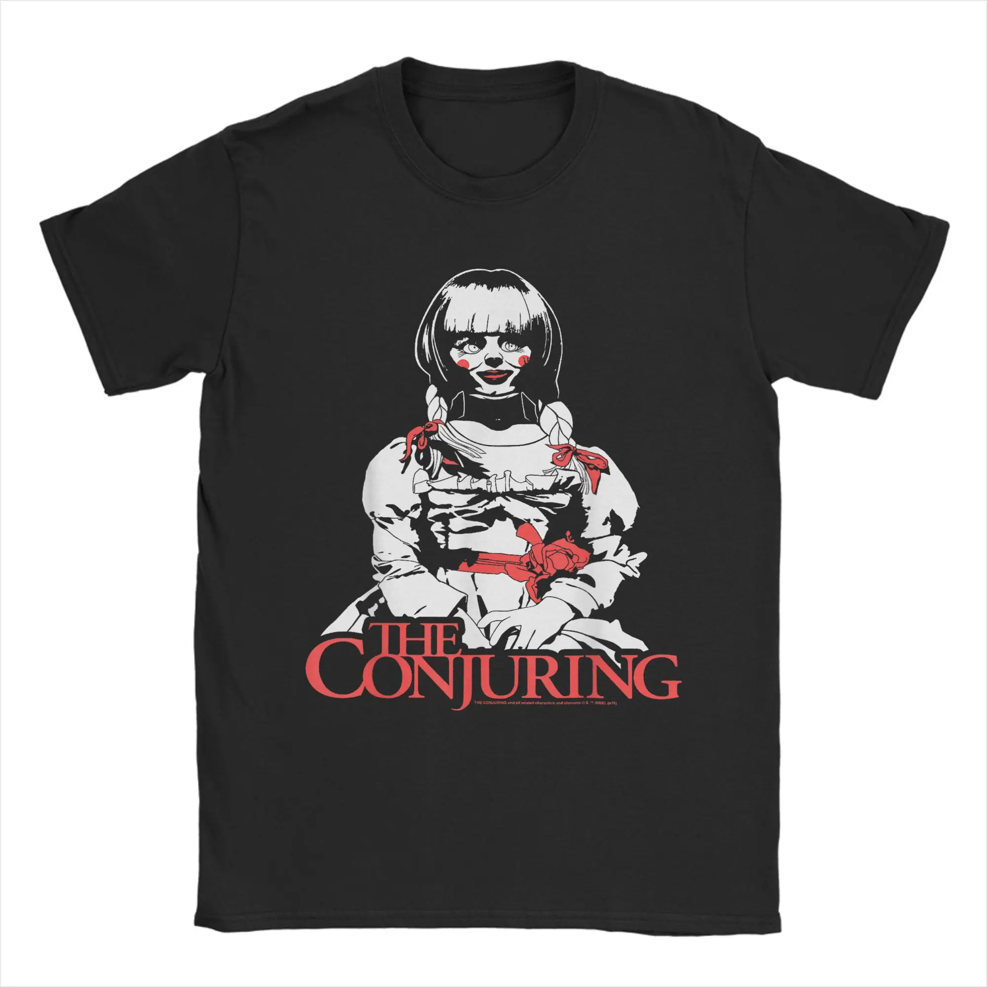 الرجال تي شيرت The Conjuring فيلم الرعب خمر القطن تيز قصيرة الأكمام تي شيرت طاقم الرقبة الملابس الكبار