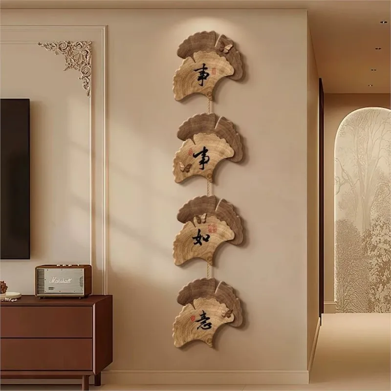 PVC Chinese Style Ginkgo Leaf Decoration Painting TV background Wall Mural Song Dynasty Study Restaurant Hanging Painting ZJ77