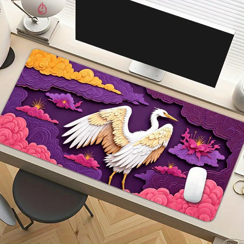 Elegant white bird Mouse Pad Desk Mat Large Computer Office Carpet XXL Mousepad Gamer Gaming PC Accessories Keyboard Rug