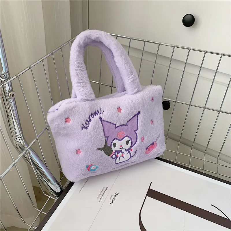 

Sanrio Characters Plush Backpack Set - Cinnamoroll Kuromi Hello Kitty My Melody Kawaii Shoulder Bag for Women, Cute Makeup