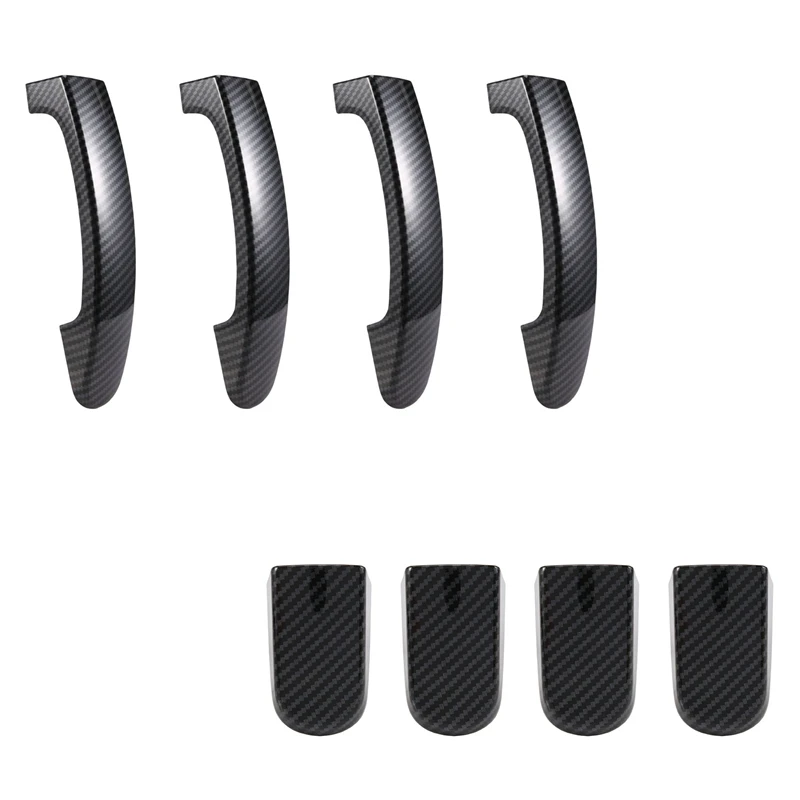

5Pcs Car Door Handle Cover Trim For Ford Transit Custom Tourneo 2014- 2020 Carbon Fiber Door Handle Sticker Decoration