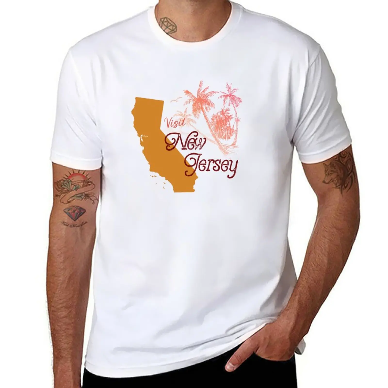 New Visit New Jersey (Wrong State) California T-Shirt oversized t shirts man clothes tops slim fit t shirts for men