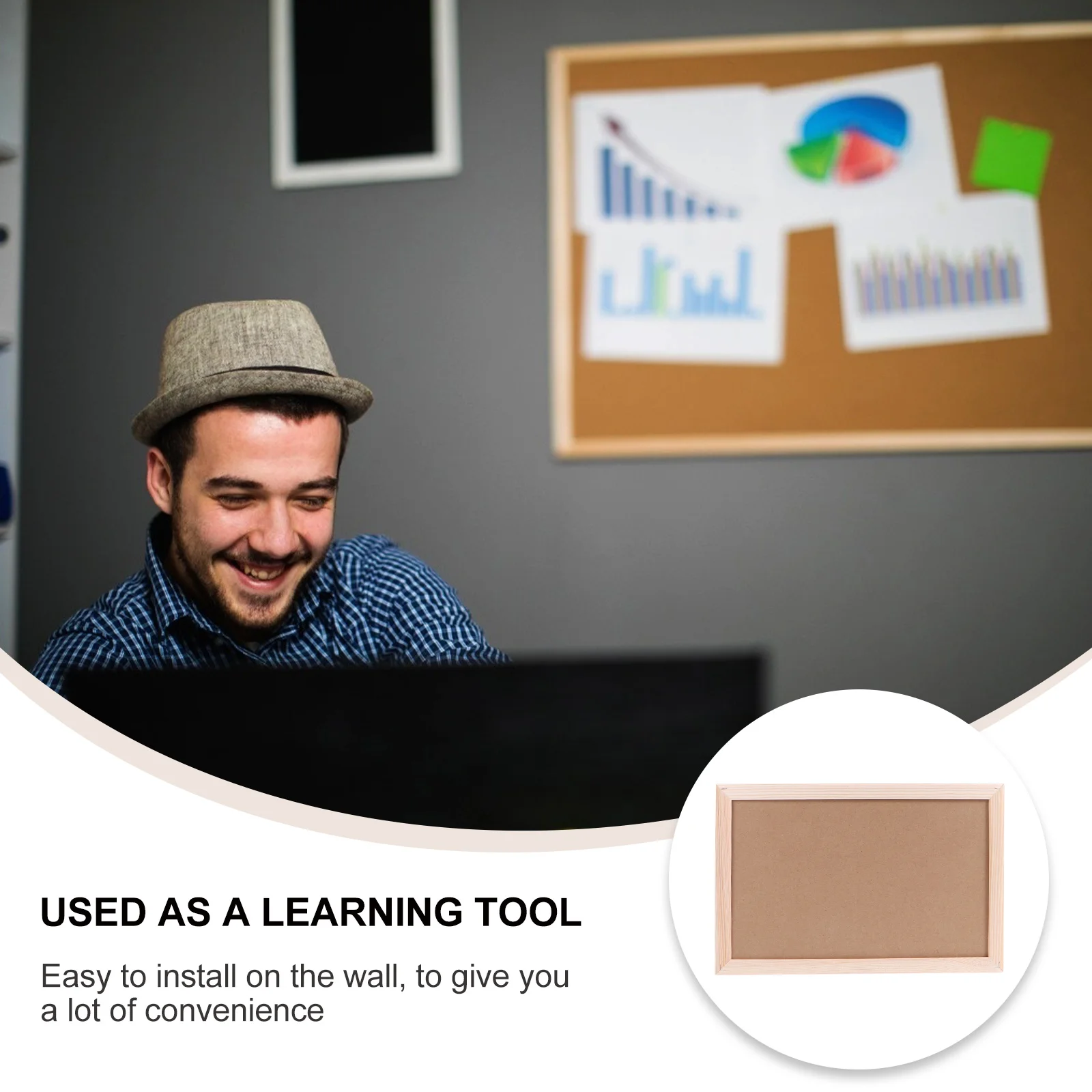 

Cork Softwood Board Photo Display Stylish Easy Install Bulletin Decorative Hanging Pin Memo Message Board