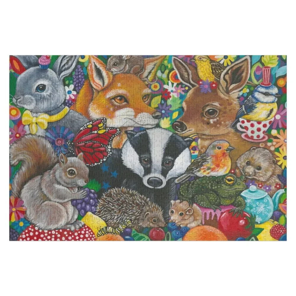 Woodland Picnic Jigsaw Puzzle Personalized Gifts Personalized Gift Ideas Personalized Toys Wooden Animal Puzzle