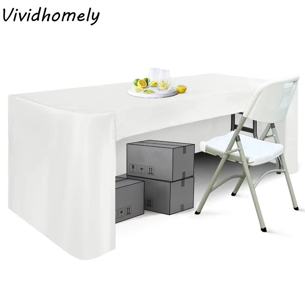

Скатерть-чехол для стола 6 футов, однотонная, немнущаяся, моющаяся, из полиэстера, прямоугольная, для свадеб и вечеринок