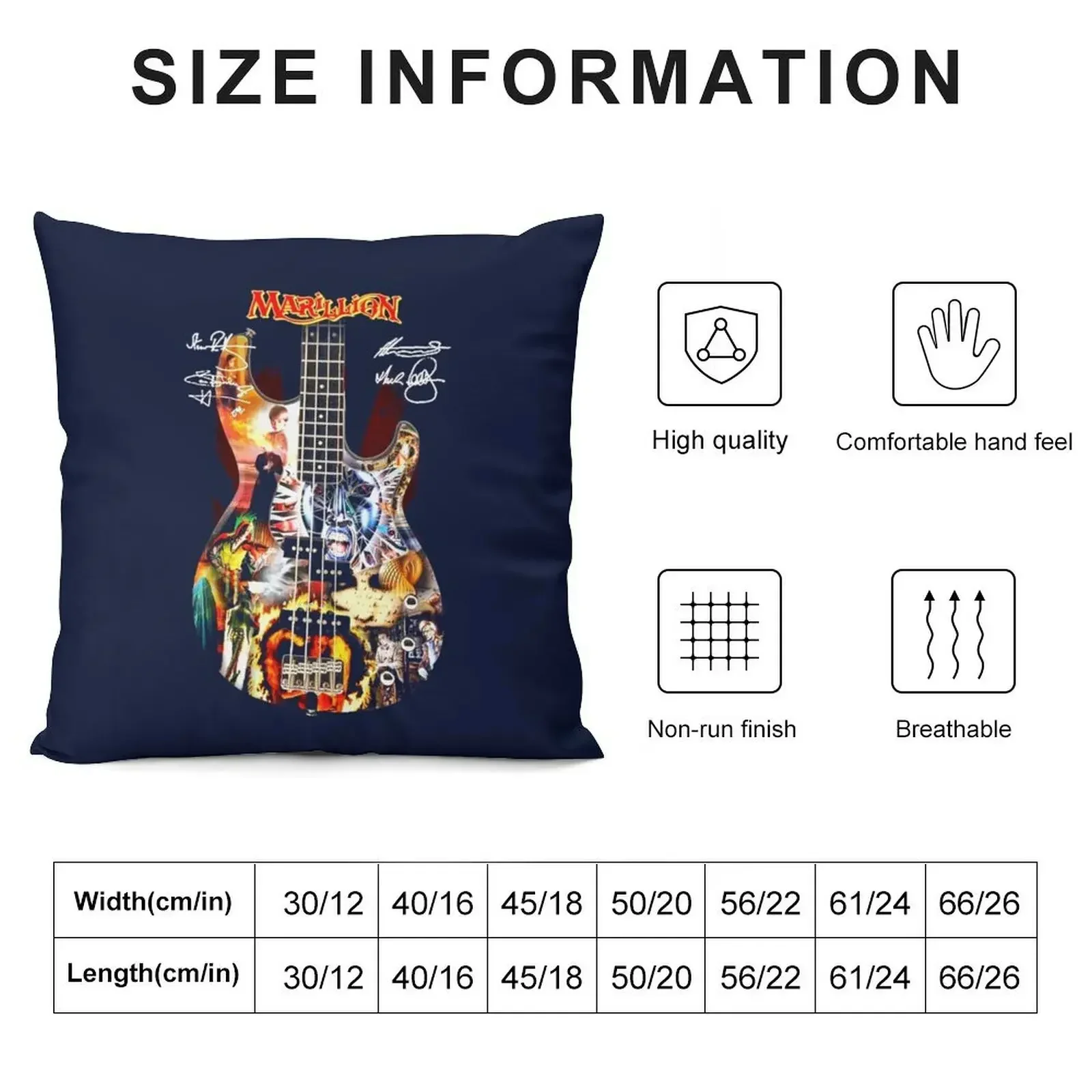 Marillion Guitar Signatures Throw Pillow Cushion Covers For Living Room Christmas Pillows pillow