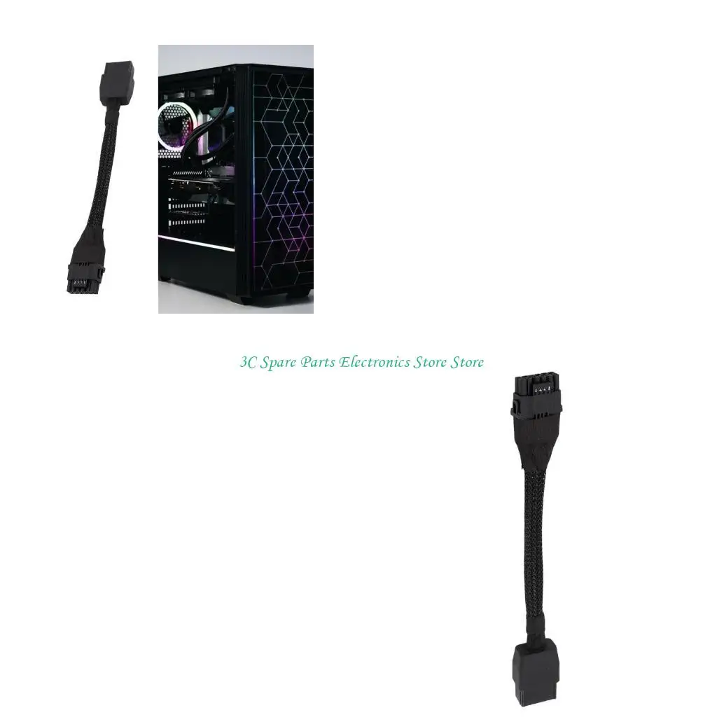SZ 16AWG 8Pin To 16Pin Graphics Card Power Cable Featuring Heat Resistant PVC Coating GPU Cord 12+4Pin