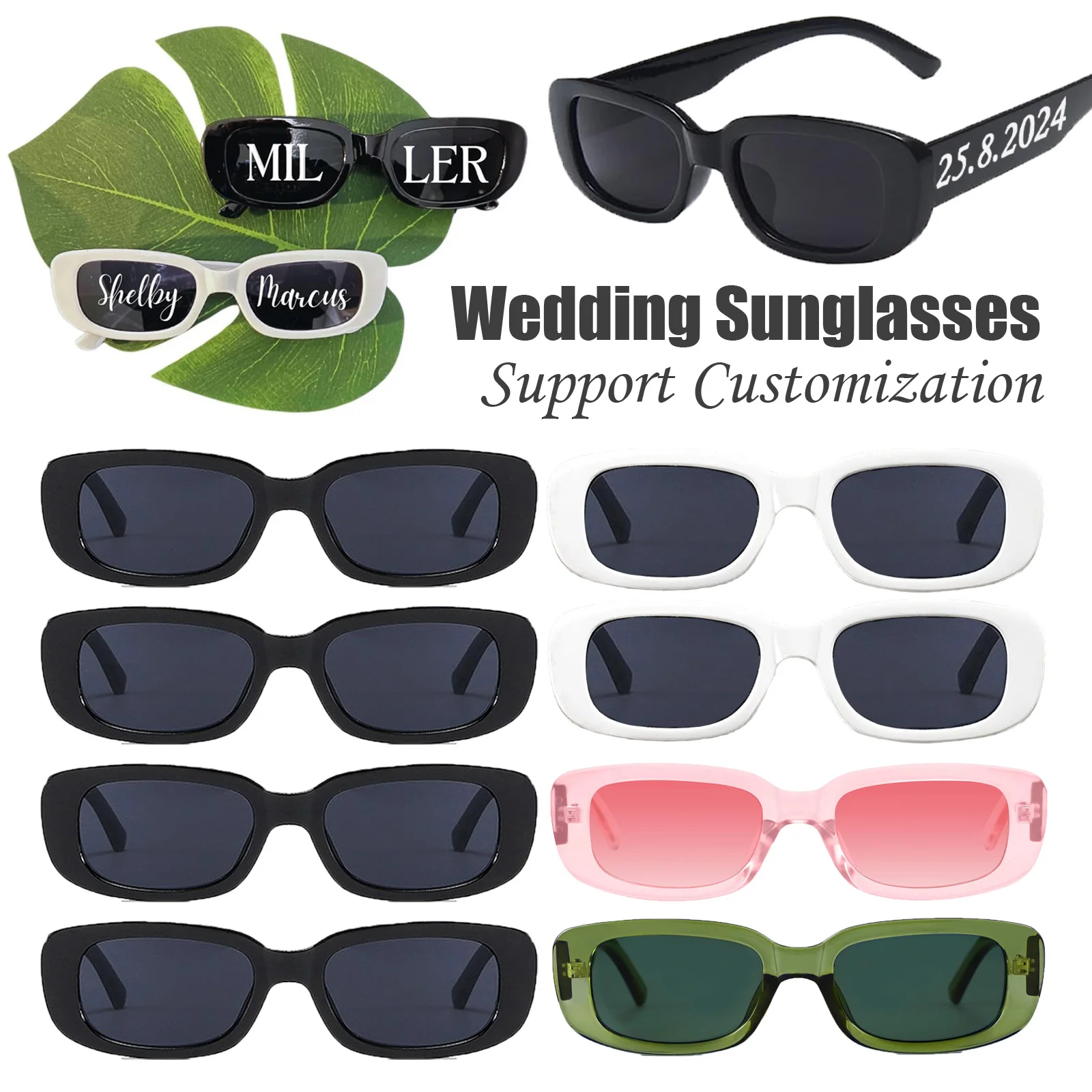 

24-200Pcs Customizable Wedding Sunglass Retro Vintage Sunglasses Personalization Bridal Party Favors Custom Party Sunglasses