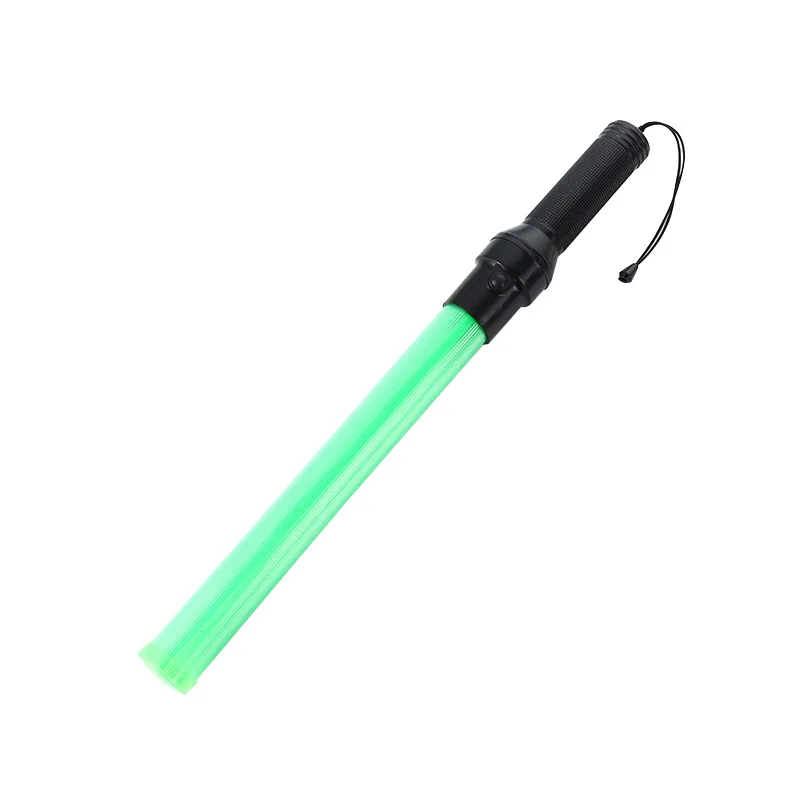 54cmX4cm PVC Green Flashing Warning Light Safety Traffic Baton For Road Emergency