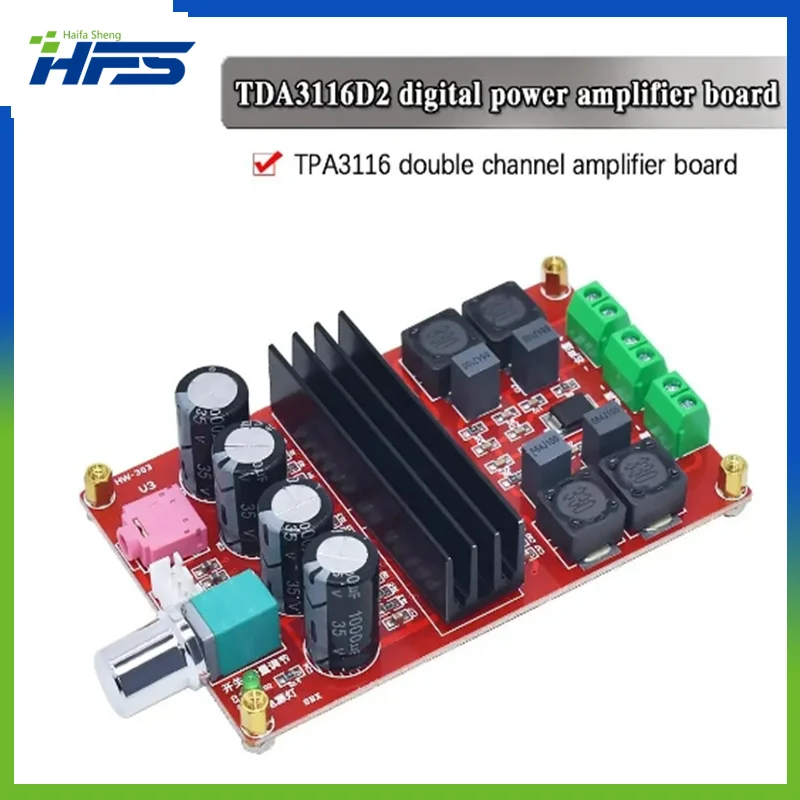 

2x100W XH-M190 TPA3116 D2 Dual Channel Digital Audio Amplifier Board for Arduino TPA3116D2 Two Channel Module 100W+100W 12-24V