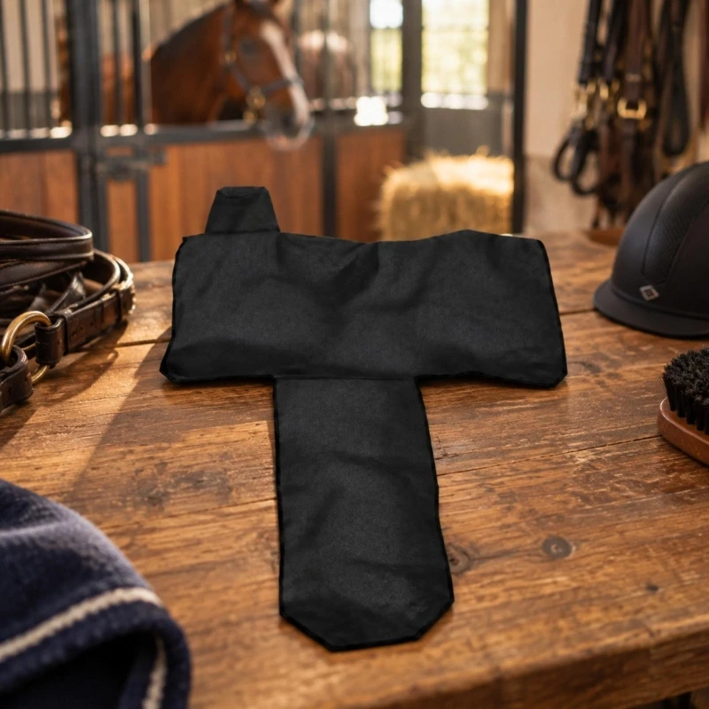 Western Dust Cover in Black Cloth, 6 Elastic Securing Bands Help Keep It Positioned During Storage or Routine Transport, 1