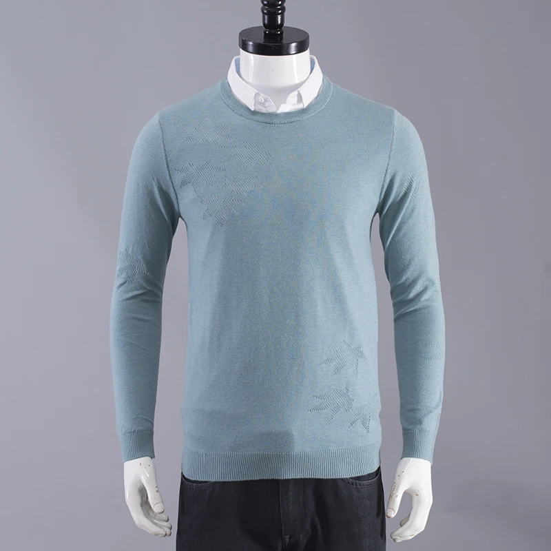 

Youth Casual Knitted irt Tagl Design Casual Sweater with irt Collar Base Layer Faionable Autumn Trend Long Sve