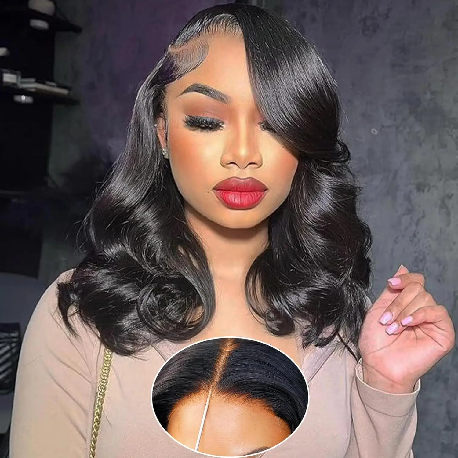 

13x4 Lace Front Wigs Human Hair Glueless Wigs Human Hair Pre Plucked Pre Cut Short Bob Wigs Body Wave Wigs for Women Wig