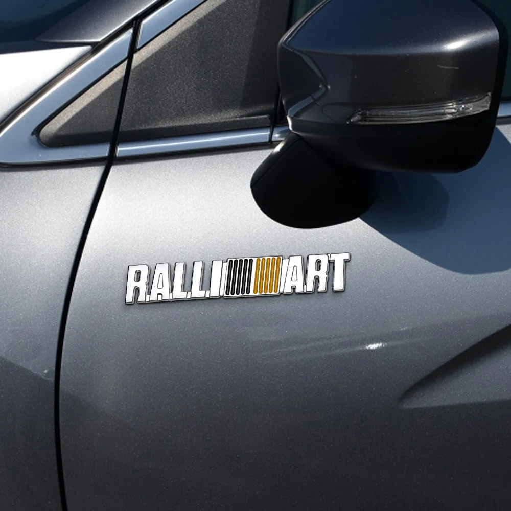 3D Metal RALLIART Front Grille Badge Emblem Car Body Trunk Decoration Sticker for MITSUBISHI Lancer EX Competition Outlander ASX