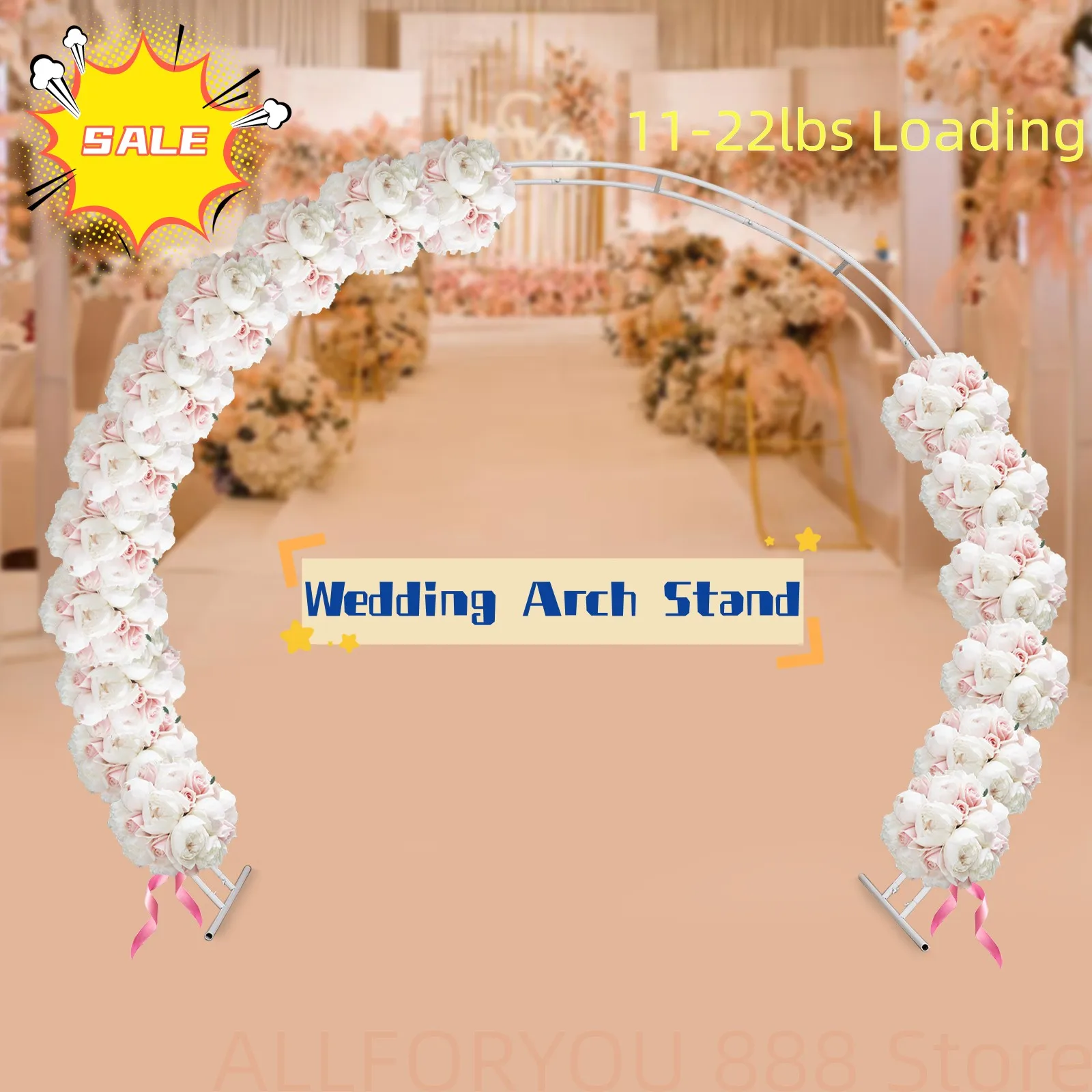 7.54ft Wedding Arch Stand Decorative H-type Dual Tube Bracket For Weddings, Birthday Parties, Engagements, Baby Showers, etc