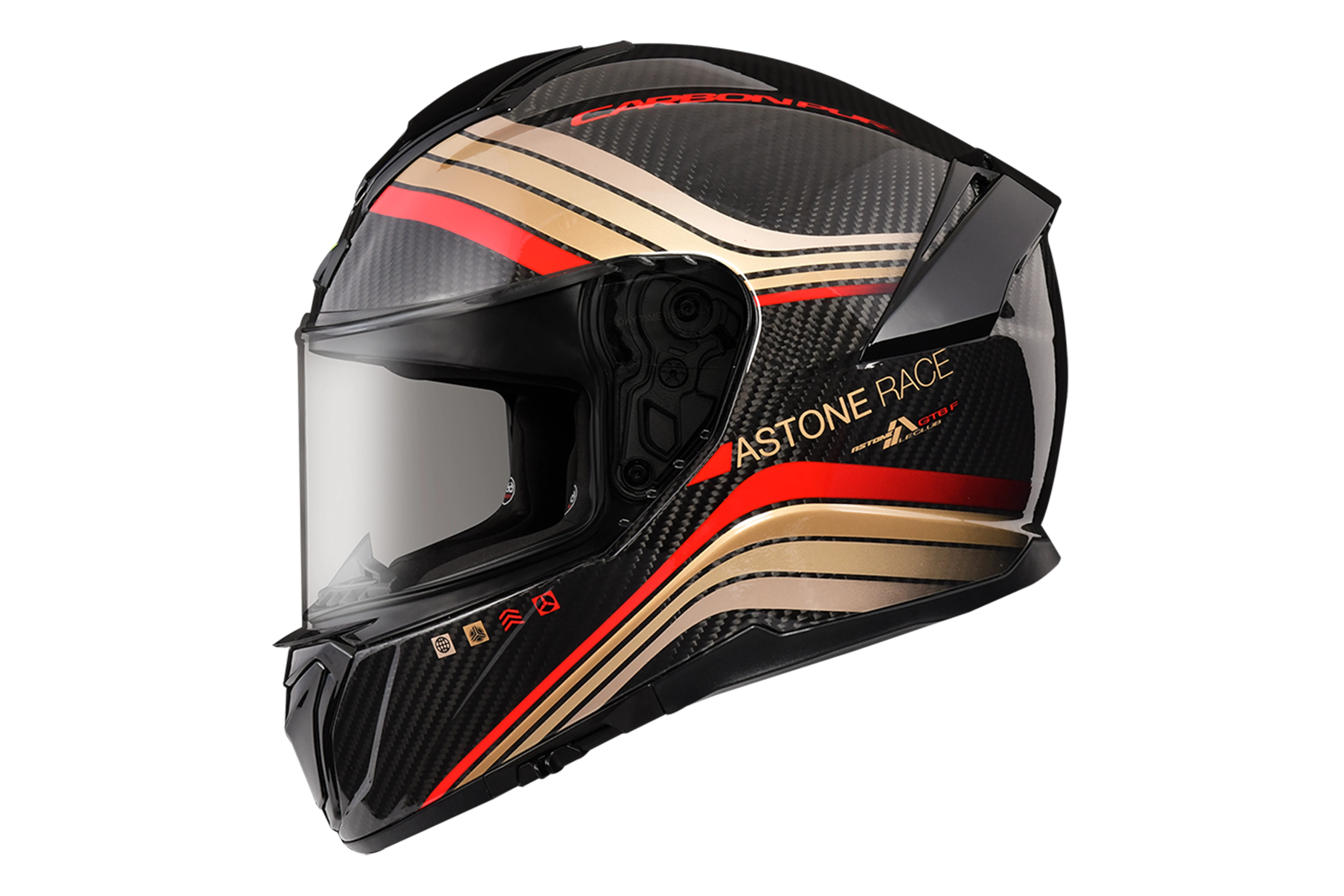 YYHC ASTONE HELMETS Hot Selling Gold/Red Carbon Full Face Helmet Designed Primarily For Motorcyclists