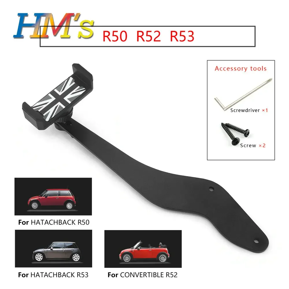 Car Mobile Phone Holder Dashboard GPS Bracket Phone Clip For MINI Cooper R50 R52 R53 Ceil Bracket Aluminium Alloy Accessories