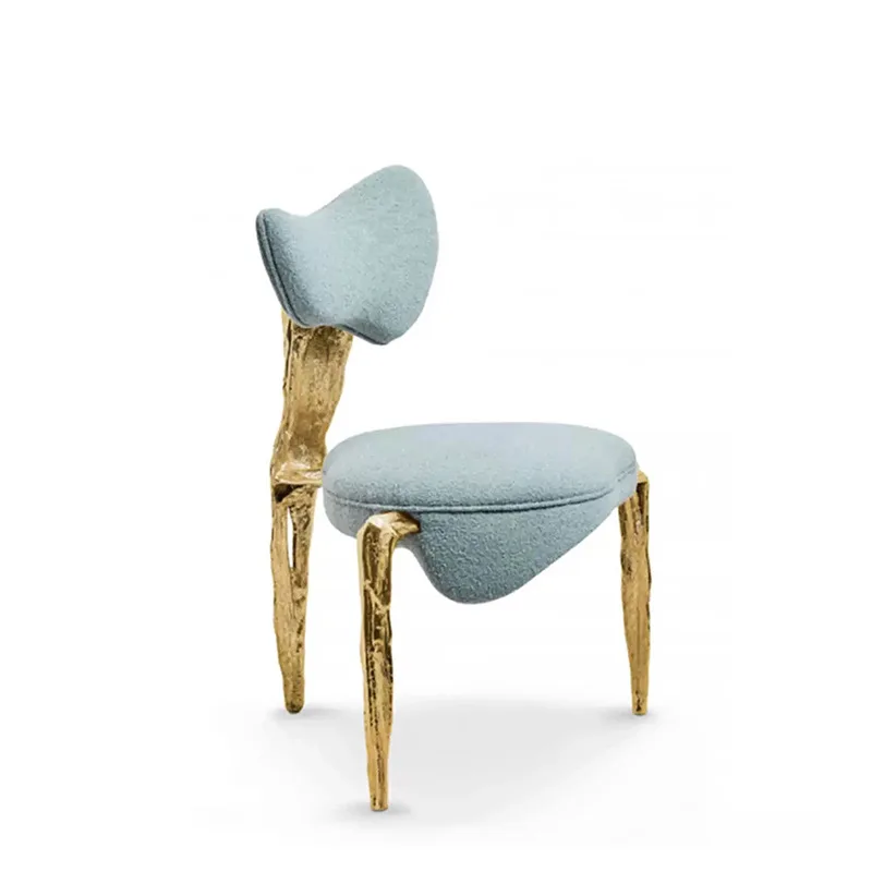 

Italian brass dining chair light luxury high sense designer single chair luxury home art