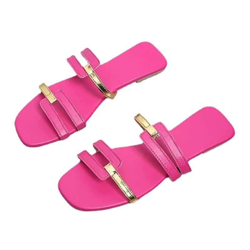 Women\'s Shoes Summer Flats Flip Flops Dress Shallow Casual Female Slides Rome Open-toe Women Slippers Slingback Sandals2023