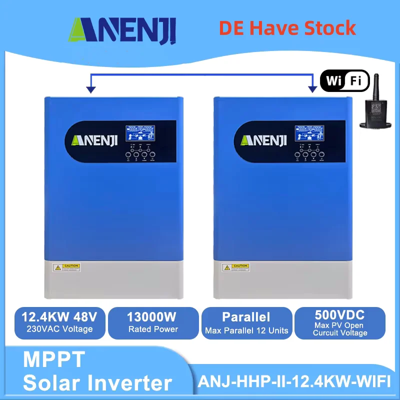 

48V Solar Hybrid Inverter 12.4KW 220V MPPT 120A Charge Controller Pure Sine Wave Off-grid Inverter PV Input 500V With Parallel