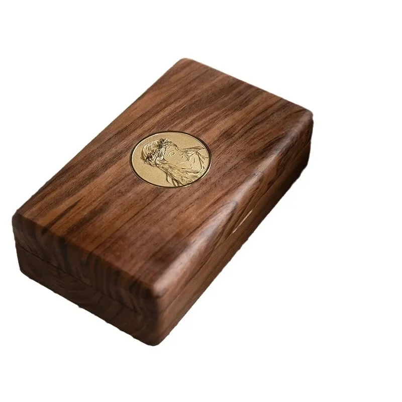 Jewelry, storage box, solid wood high-end exquisite earrings, necklace jewelry, walnut convenient storage