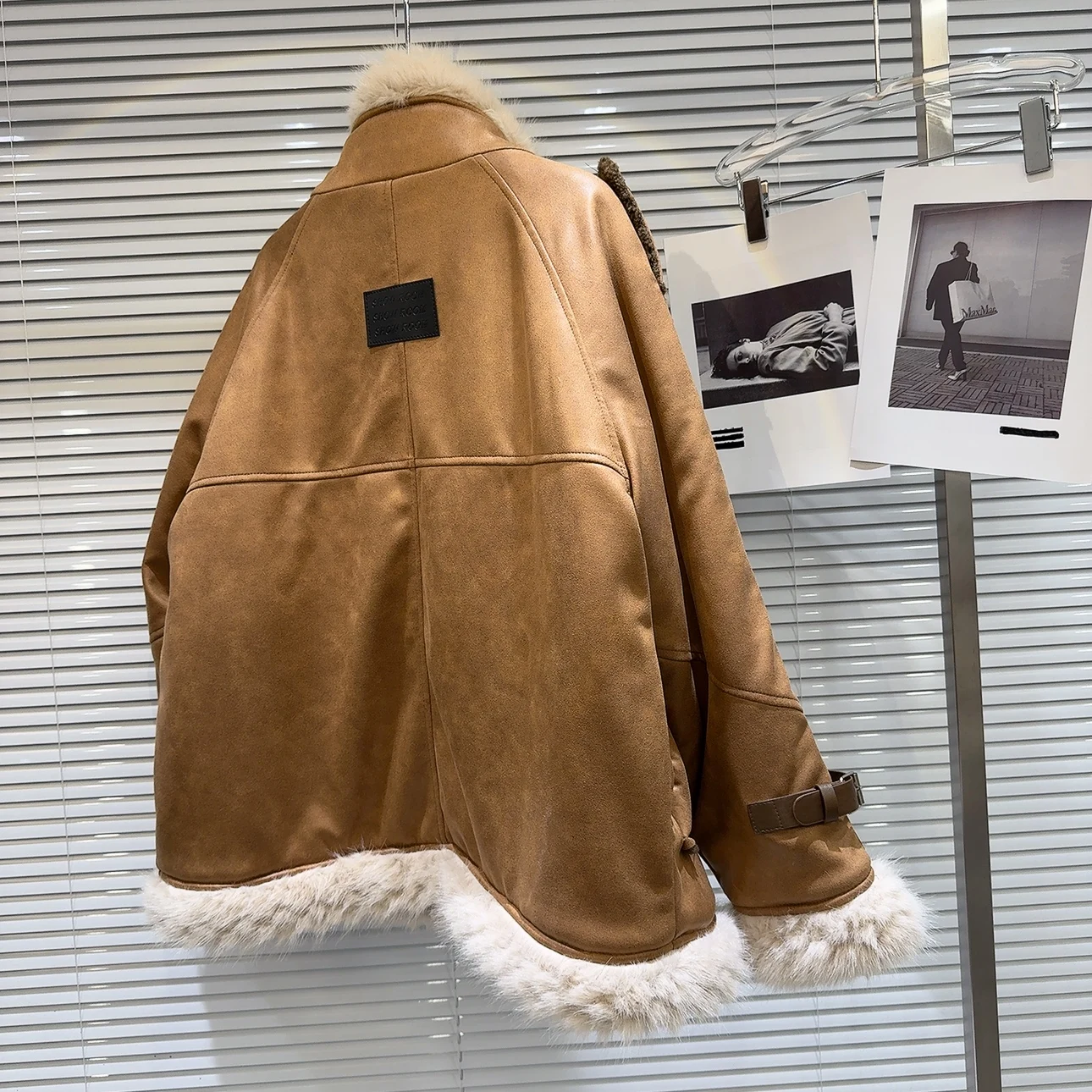 Уличное замшевое кожаное пальто Jaet, женское модное зимнее пальто, длинный воротник-стойка на молнии, средней длины, комплект из интегрированного меха...