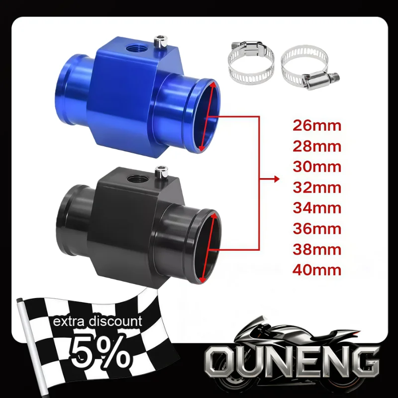 

16/18/20/22/26/28/30/32/34/36/38/40MM Water Temp Gauge Radiator Sensor Joint Pipe Hose Water Temperature Adapter For Motorcycle