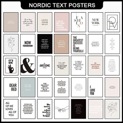 Nordic Wall Art Typography Letters Posters And Prints Canvas Painting Wall Pictures For Living Room Decoration Home Decor