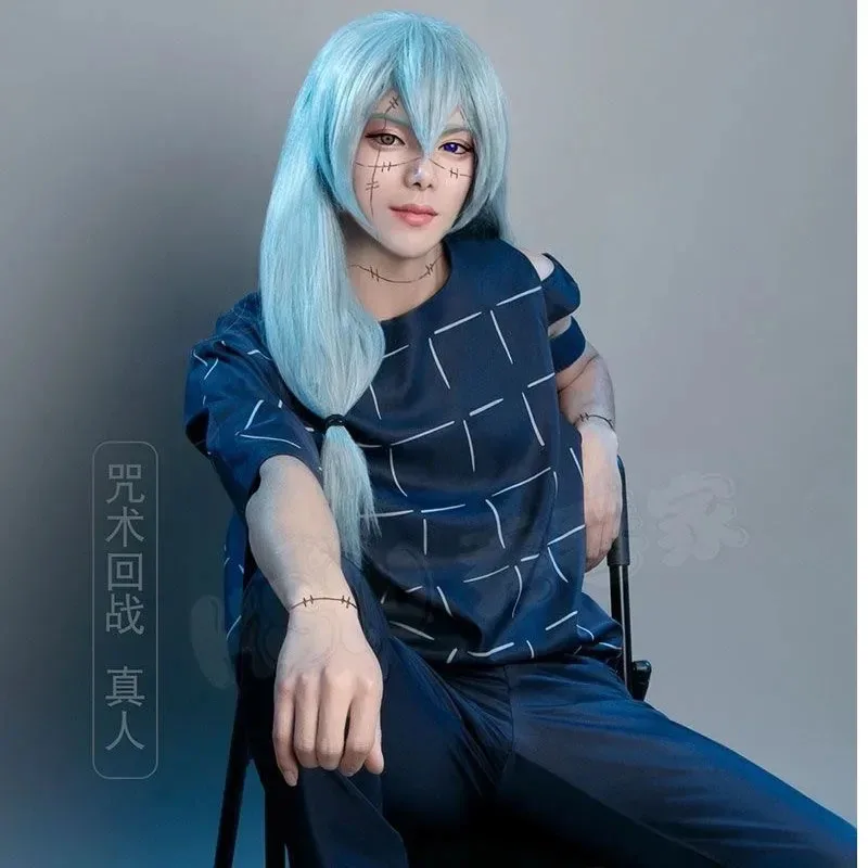 Jujutsu Kaisen Mahito Cosplay Costumes Anime Wig Top Pants Suit Halloween Costume For Men Carnival Party Role Play Wigs Props