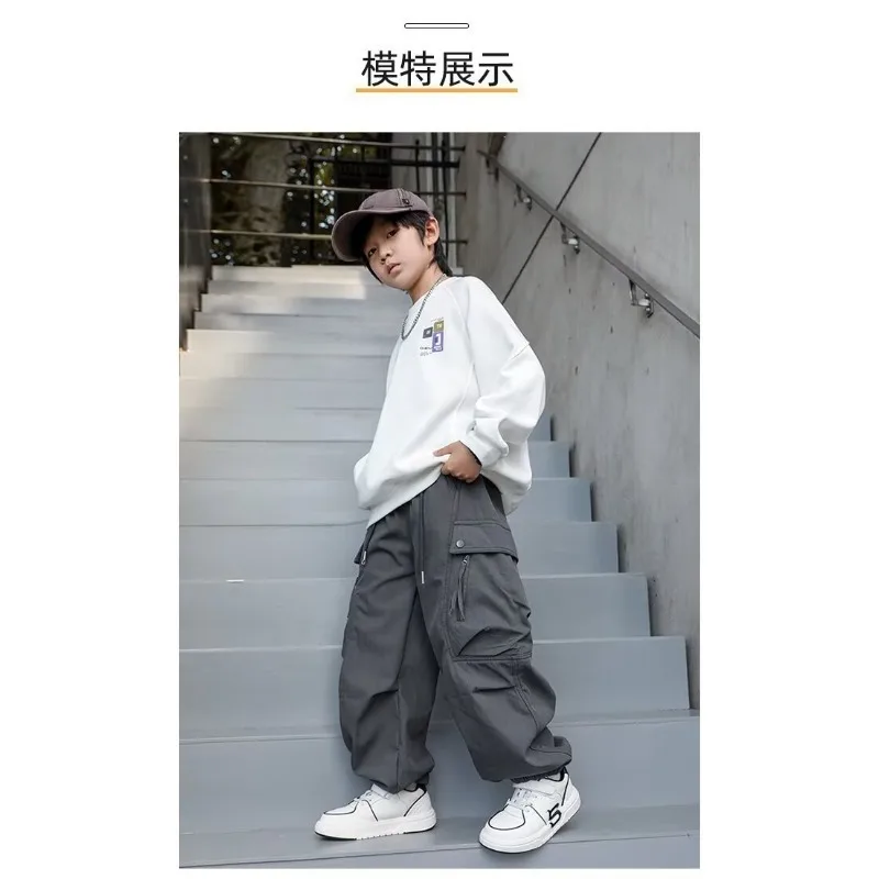 2026 Kinder Jungen Schicke Overalls UNITIM Herbst 4-14 Jahre Teenager Jungen Gerade Hose Locker Junge Elastischer Bund Hosenträger – Detail 13