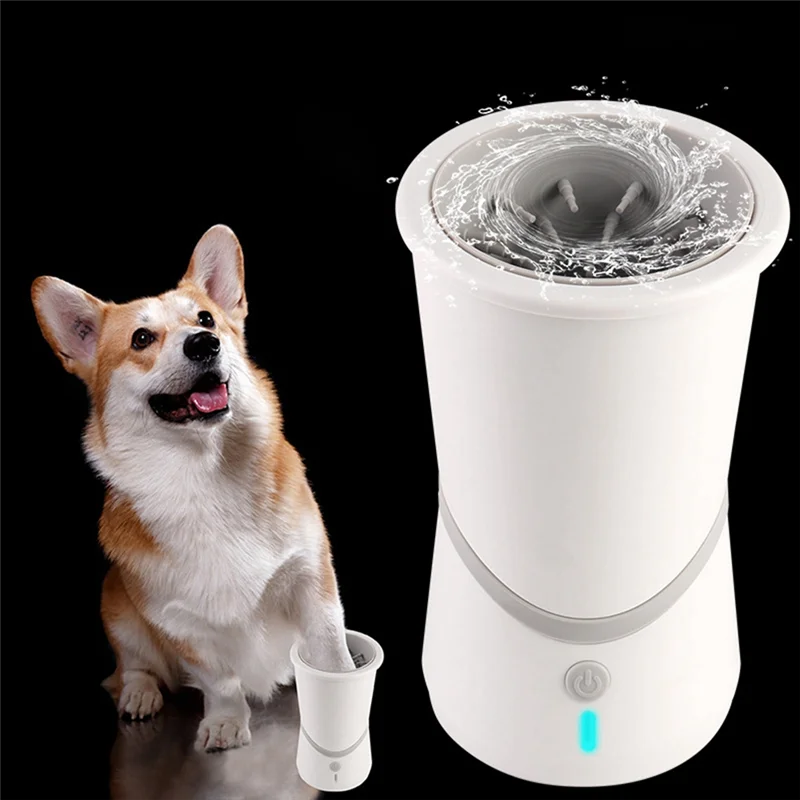 ONGE Automatic Dog Cleaner Portable Pet Washer Cup USB Charging Pet Grooming Brush with Silicone Bristle for Cats Dog