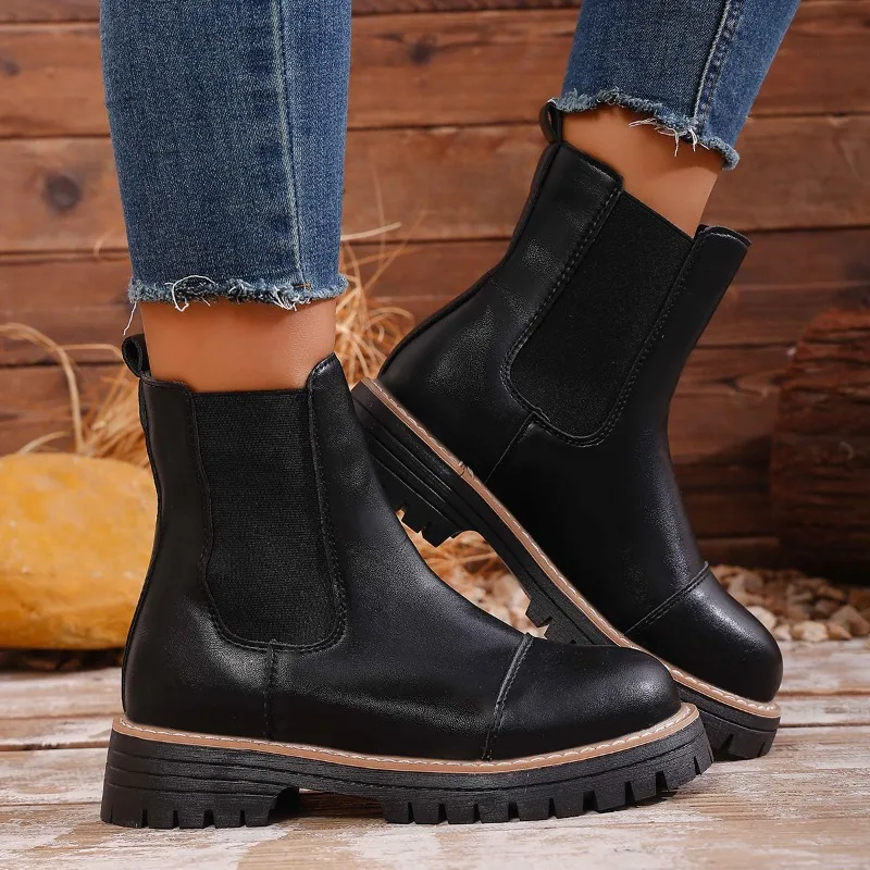 

Women Comfortable versatile and elegant Round Toe Ankle Boots Women Short Boots Comfortable Daily New Large Size boot