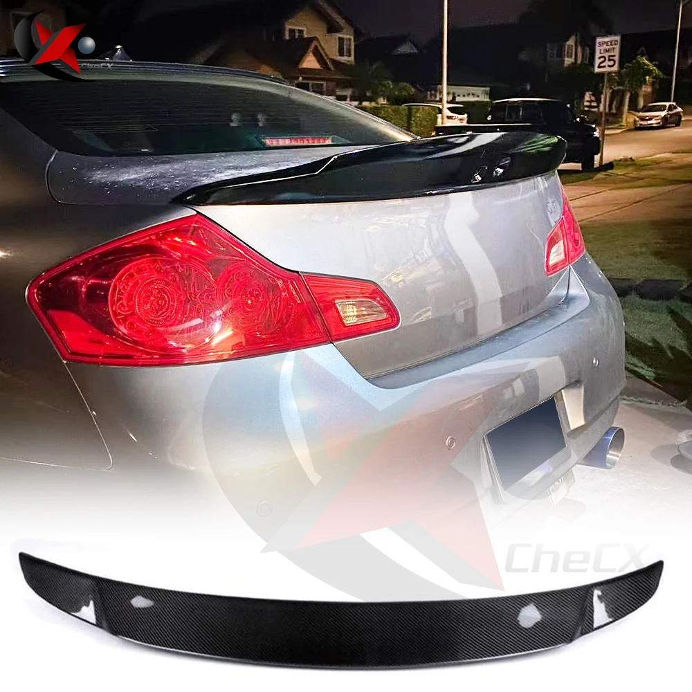 

Suitable for 2007-2013 Infiniti G25 G35 G37 4 Door Hardtop Coupe Rear Spoiler Carbon Fiber Trunk Lid Becorative Cover