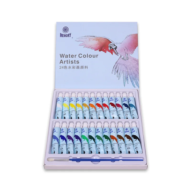 12/24 Colors Watercolor Paint Set, 5ml Art Supplies for Drawing & Graffiti, Portable Painting Box for Students & Beginners