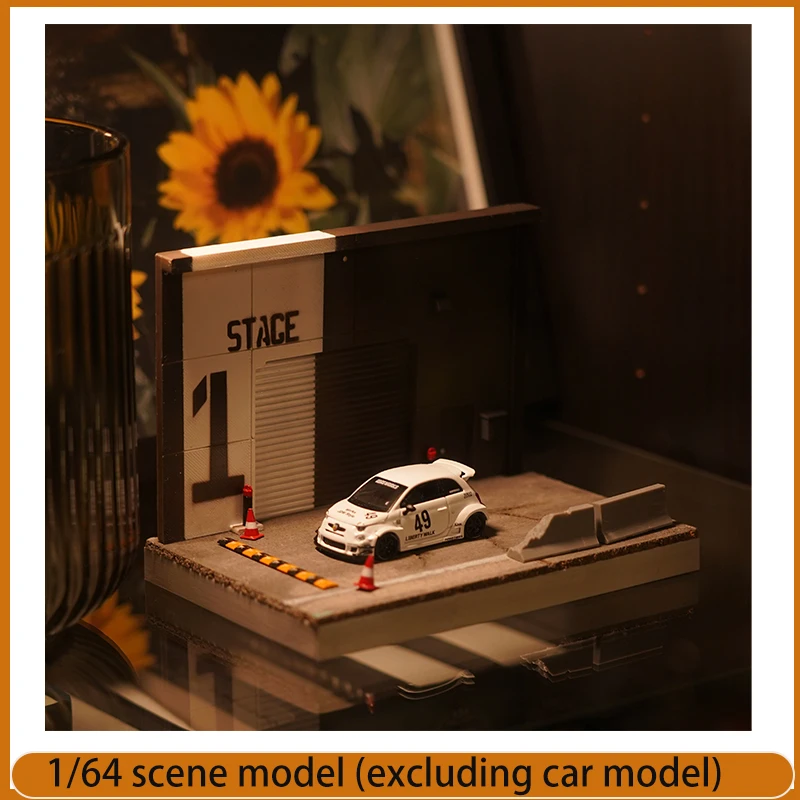 

1:64 Scene Small Garage Model Suitable for 1/64 Car Model Desktop Display Collection Ornaments